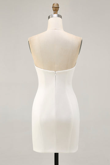 Robe moulante moulante à paillettes florales blanche